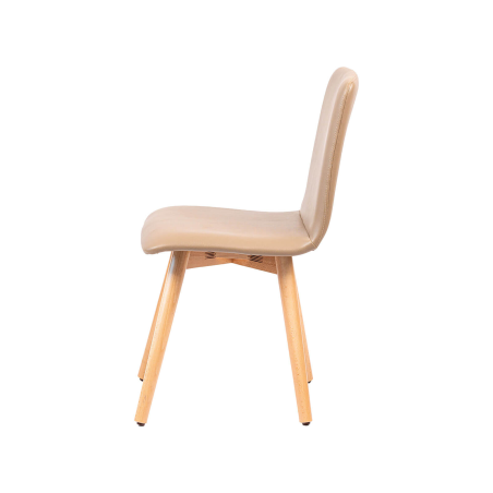 Plaza - Chaise moderne rembourrée avec pieds en bois coniques