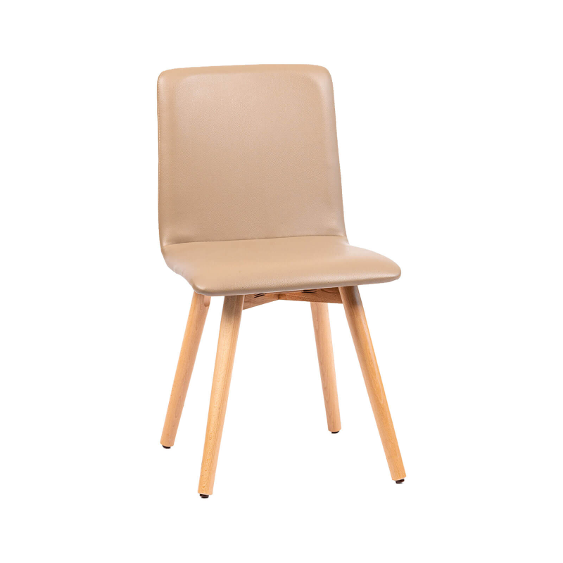 Plaza - Chaise moderne rembourrée avec pieds en bois coniques