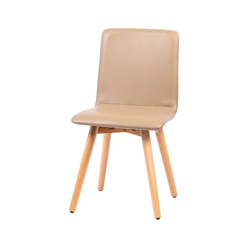 Plaza - Chaise moderne rembourrée avec pieds en bois coniques