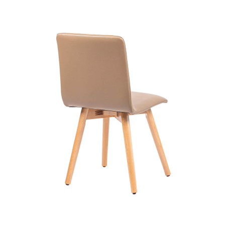 Plaza - Chaise moderne rembourrée avec pieds en bois coniques