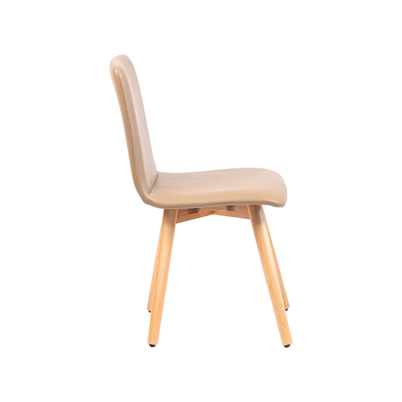 Plaza - Chaise moderne rembourrée avec pieds en bois coniques