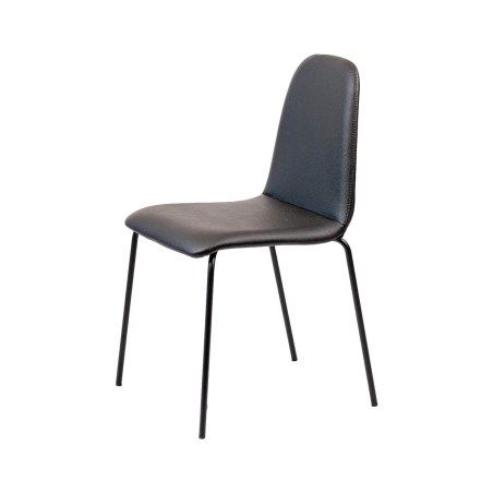 Pandora - Chaise moderne rembourrée avec pieds métal