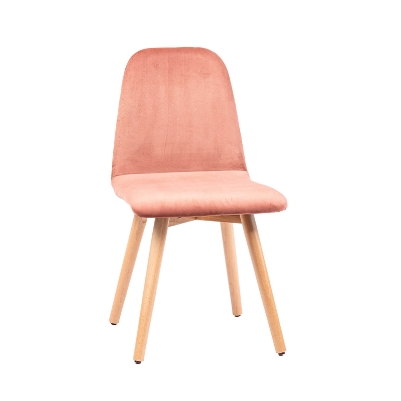 Pandora diamant - Chaise scandinave en tissu dos matelassé pieds bois