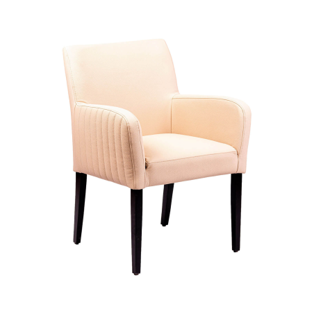 Moritz line - Fauteuil de salon confortable avec dos matelassé et pieds en bois