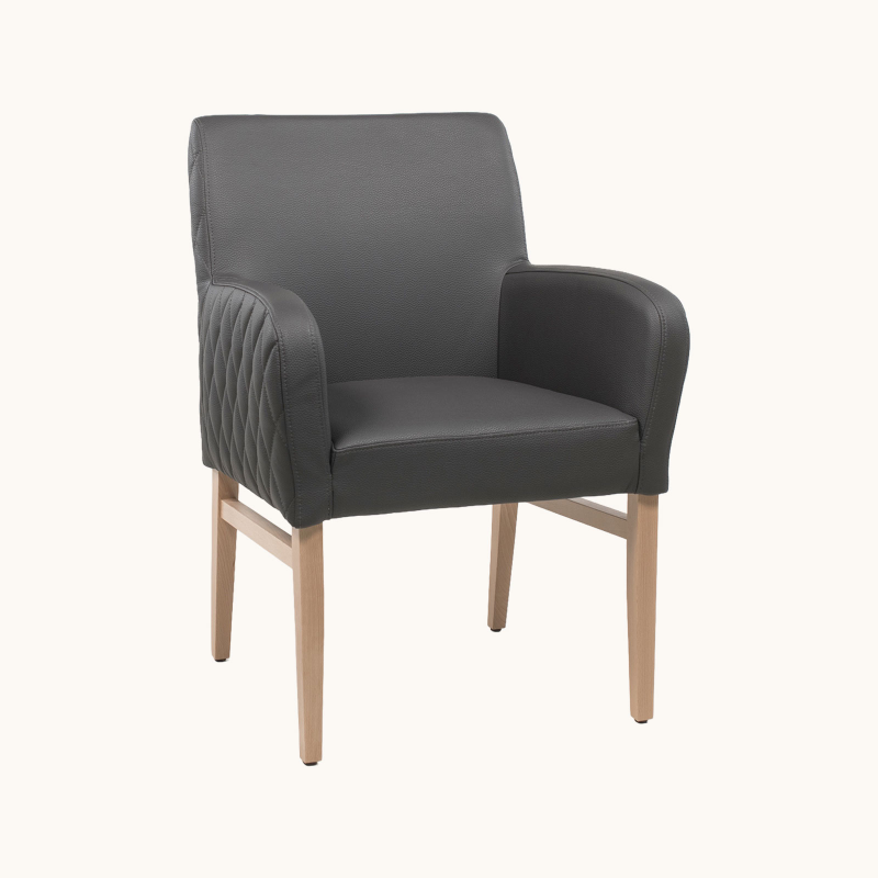Moritz diamant-40 - Fauteuil matelassé pieds en bois massif