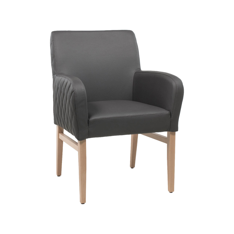 Moritz diamant-40 - Fauteuil matelassé pieds en bois massif