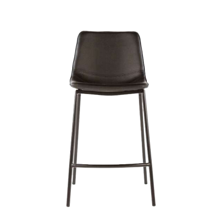 Coque - Tabouret coque snack en synthétique et pieds en métal noir