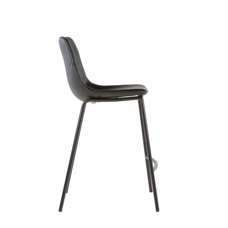 Coque - Tabouret coque snack en synthétique et pieds en métal noir