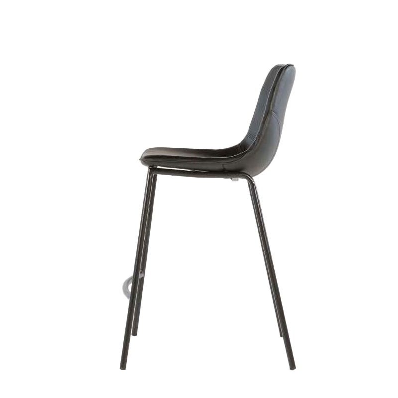 Coque - Tabouret coque snack en synthétique et pieds en métal noir