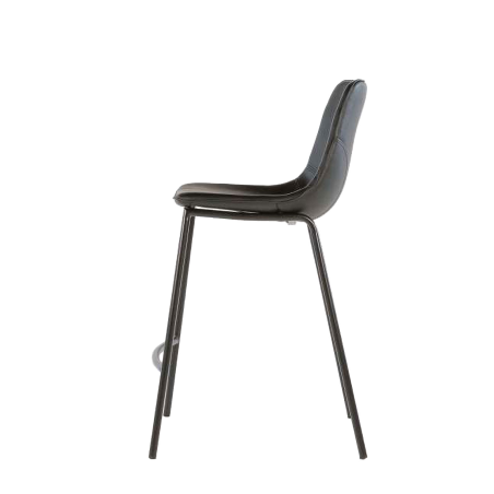 Coque - Tabouret coque snack en synthétique et pieds en métal noir