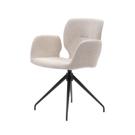 Jeanne Mobitec® - Fauteuil tendance en tissu pivotant avec pieds en métal