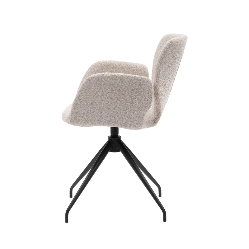 Jeanne Mobitec® - Fauteuil tendance en tissu pivotant avec pieds en métal