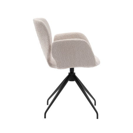Jeanne Mobitec® - Fauteuil tendance en tissu pivotant avec pieds en métal