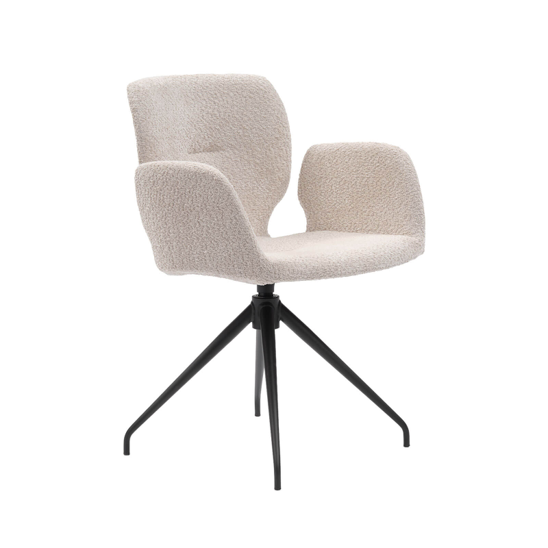 Jeanne Mobitec® - Fauteuil tendance en tissu pivotant avec pieds en métal