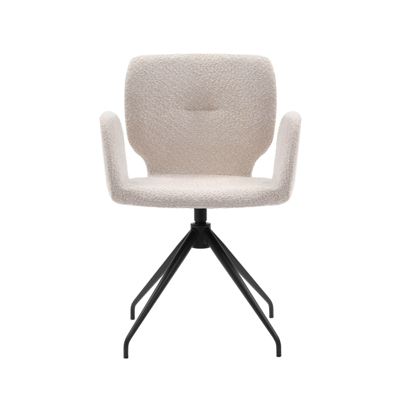 Jeanne Mobitec® - Fauteuil tendance en tissu pivotant avec pieds en métal