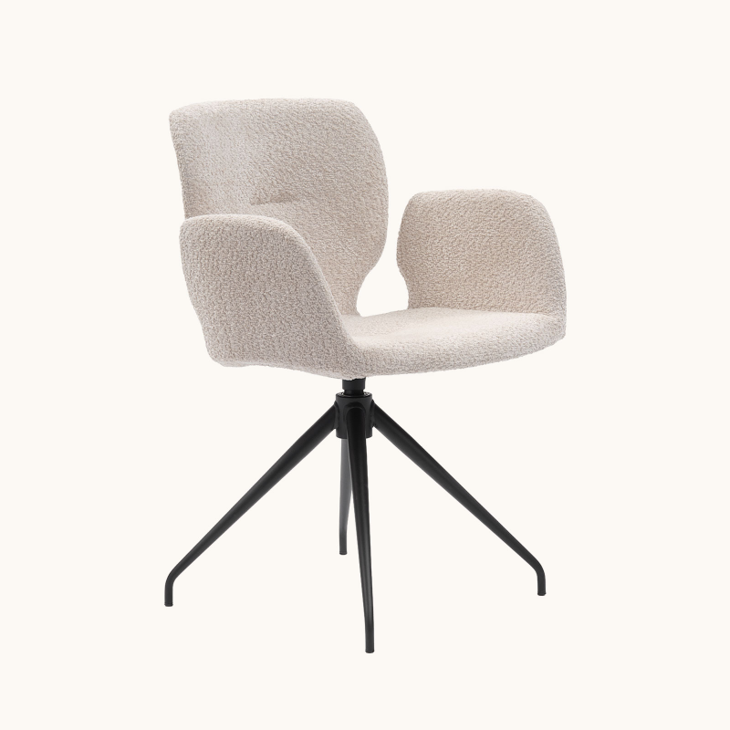 Jeanne Mobitec® - Fauteuil tendance en tissu pivotant avec pieds en métal