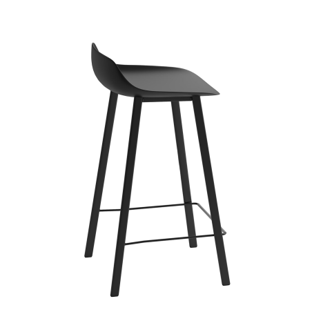 Louis - Tabouret de bar en polypropylène avec pieds en métal fabrication belge