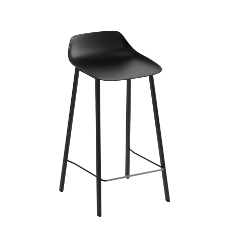 Louis - Tabouret de bar en polypropylène avec pieds en métal fabrication belge