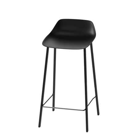 Louis - Tabouret de bar en polypropylène avec pieds en métal fabrication belge