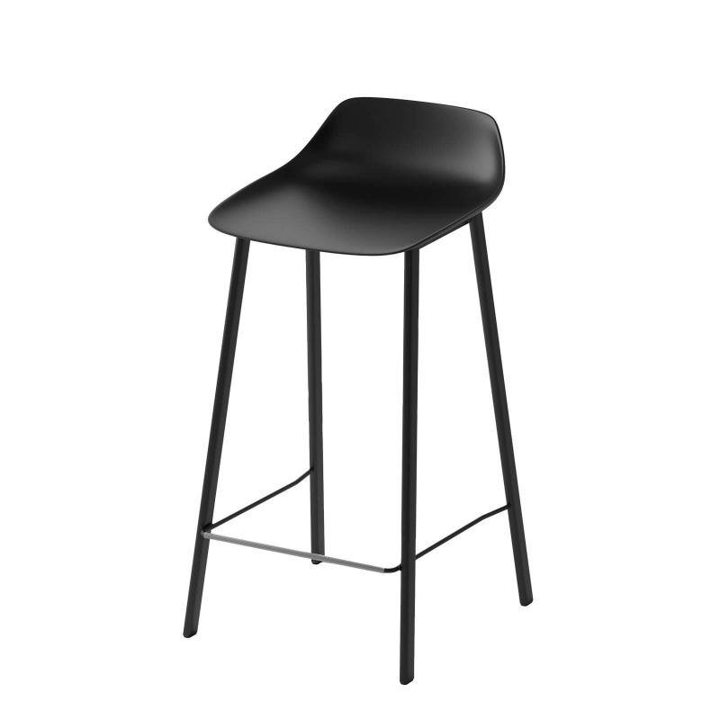 Louis - Tabouret de bar en polypropylène avec pieds en métal fabrication belge