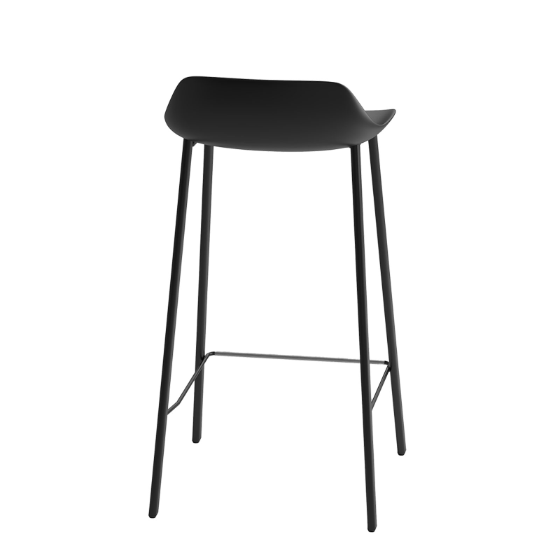 Louis - Tabouret de bar en polypropylène avec pieds en métal fabrication belge