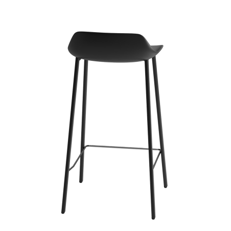 Louis - Tabouret de bar en polypropylène avec pieds en métal fabrication belge