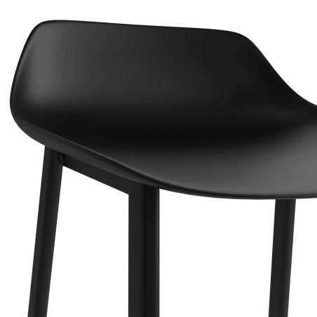 Louis - Tabouret de bar en polypropylène avec pieds en métal fabrication belge