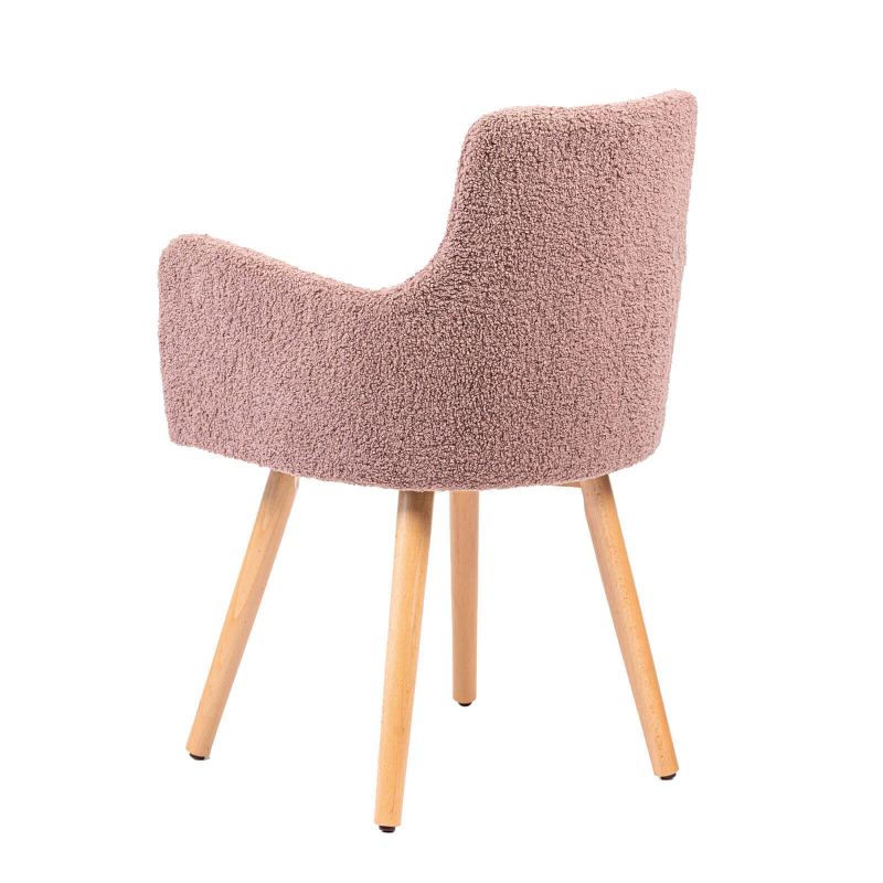 Anders - Fauteuil cocooning en tissu et pieds bois