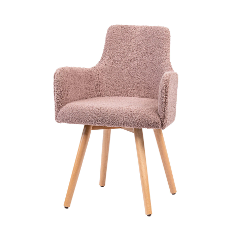 Anders - Fauteuil cocooning en tissu et pieds bois