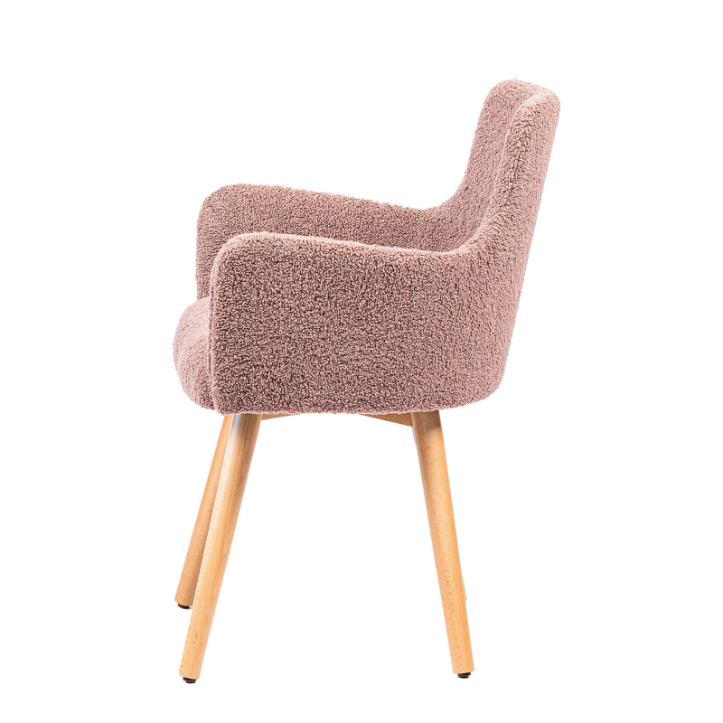 Anders - Fauteuil cocooning en tissu et pieds bois