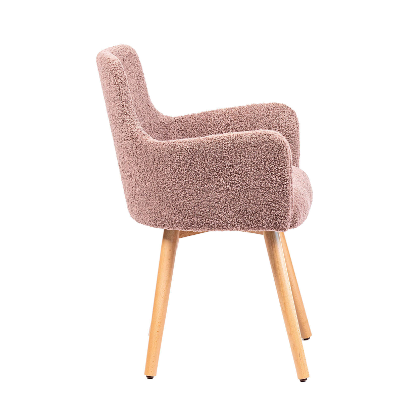 Anders - Fauteuil cocooning en tissu et pieds bois