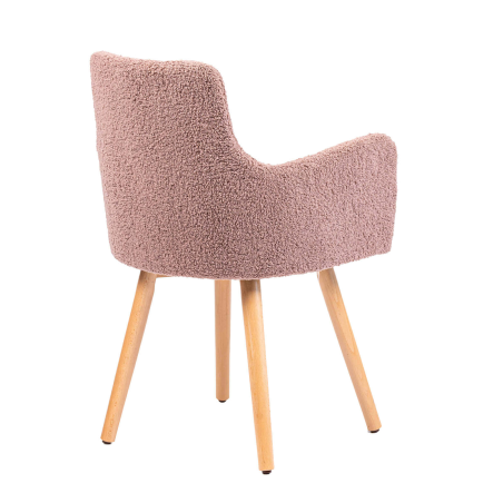 Anders - Fauteuil cocooning en tissu et pieds bois