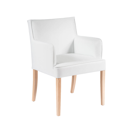 Diem - Fauteuil contemporain rembourré en synthétique pieds en bois