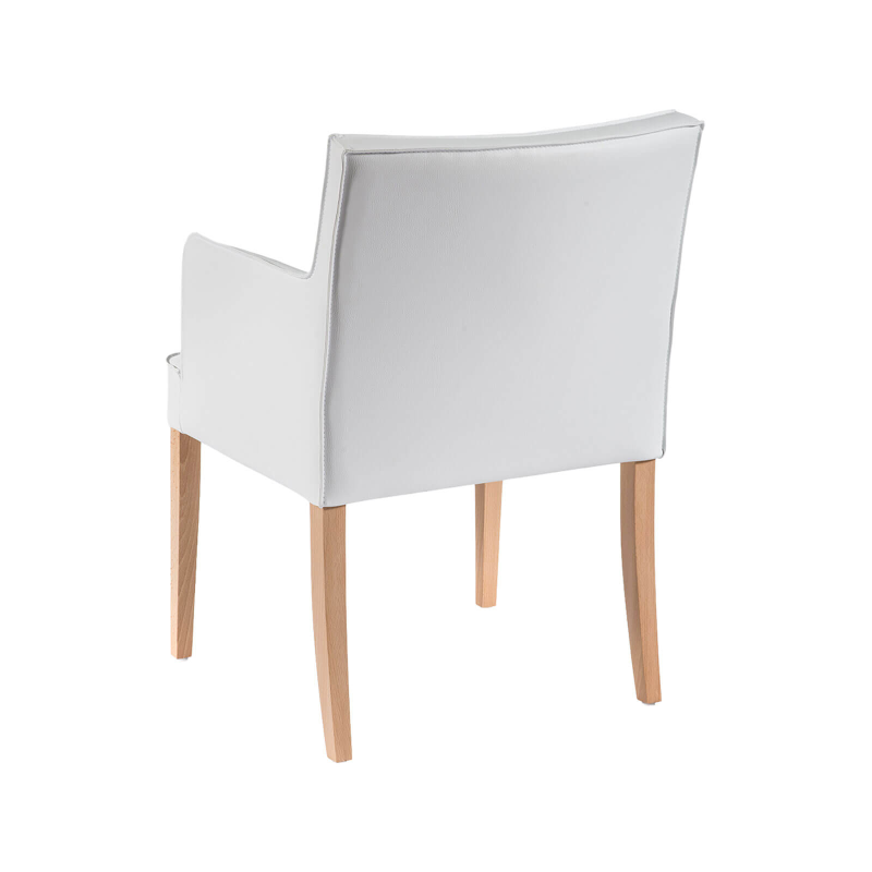 Diem - Fauteuil contemporain rembourré en synthétique pieds en bois