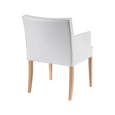 Diem - Fauteuil contemporain rembourré en synthétique pieds en bois