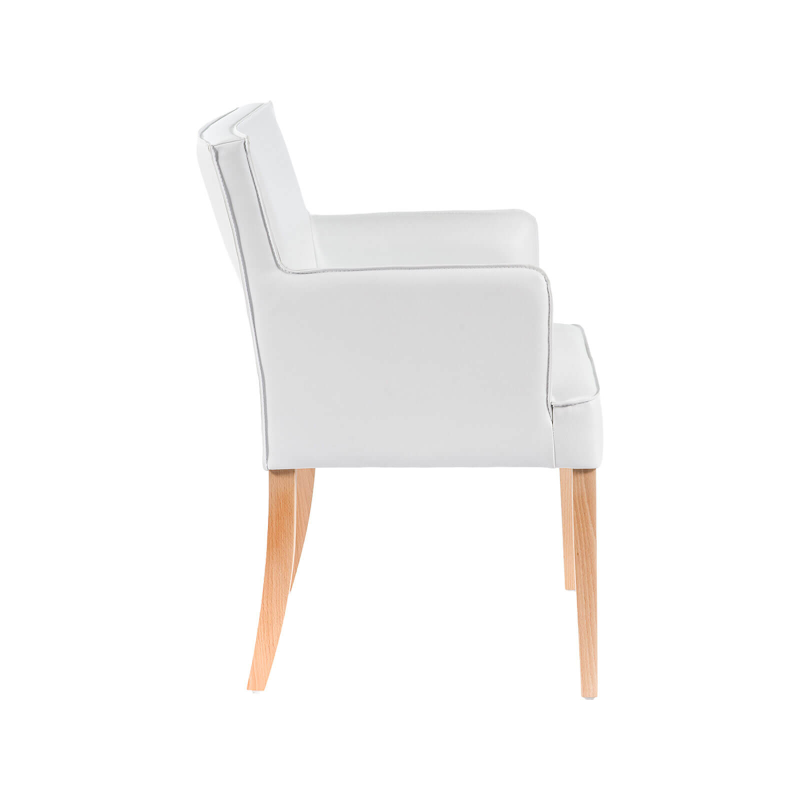 Diem - Fauteuil contemporain rembourré en synthétique pieds en bois