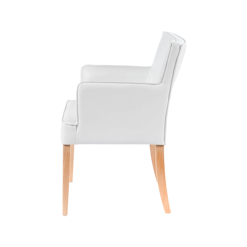 Diem - Fauteuil contemporain rembourré en synthétique pieds en bois