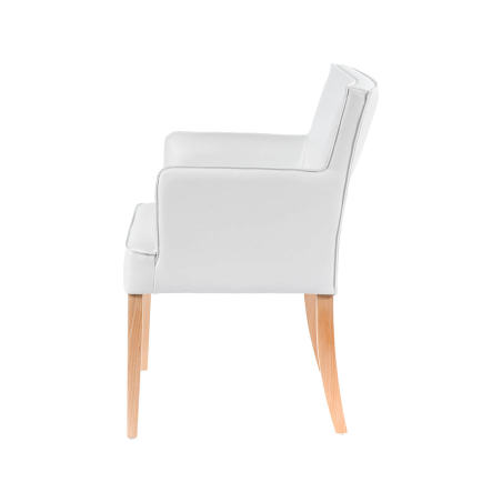 Diem - Fauteuil contemporain rembourré en synthétique pieds en bois