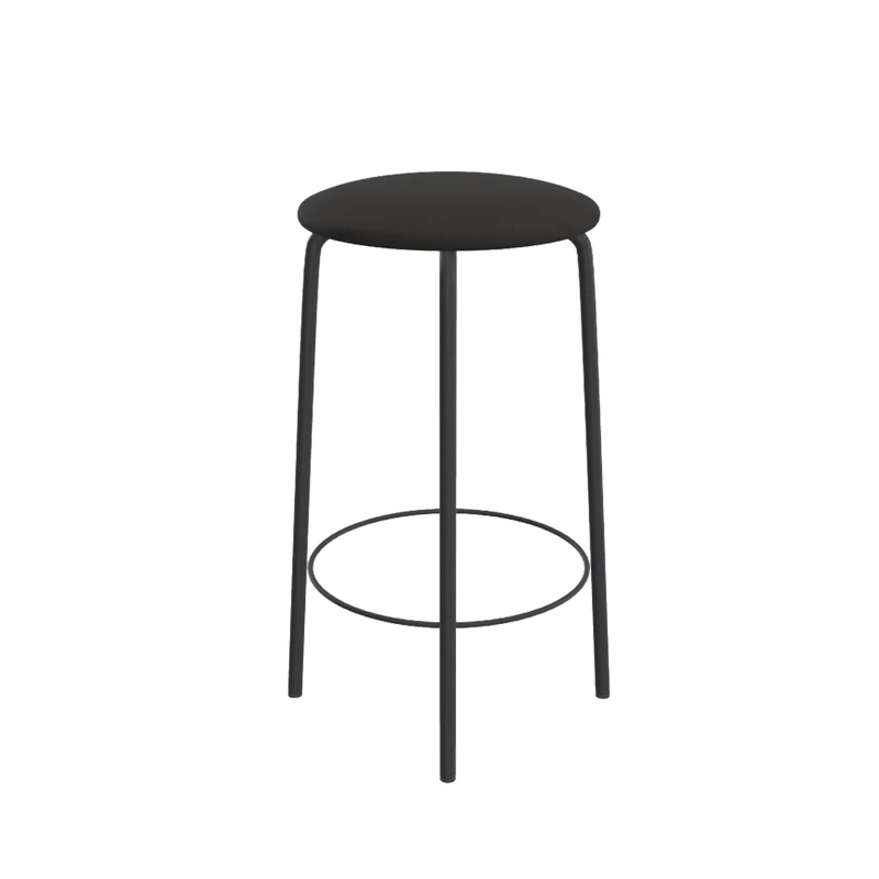 Nantes - Tabouret snack sans dossier assise en tissu rembourrée