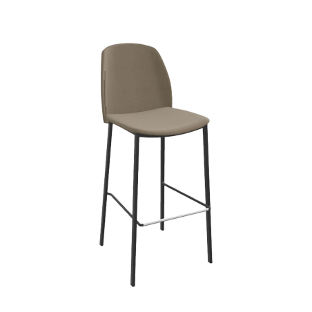 Olivia - Tabouret de bar en tissu avec pieds métal