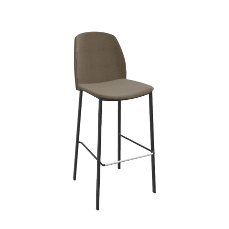 Olivia - Tabouret de bar en tissu avec pieds métal