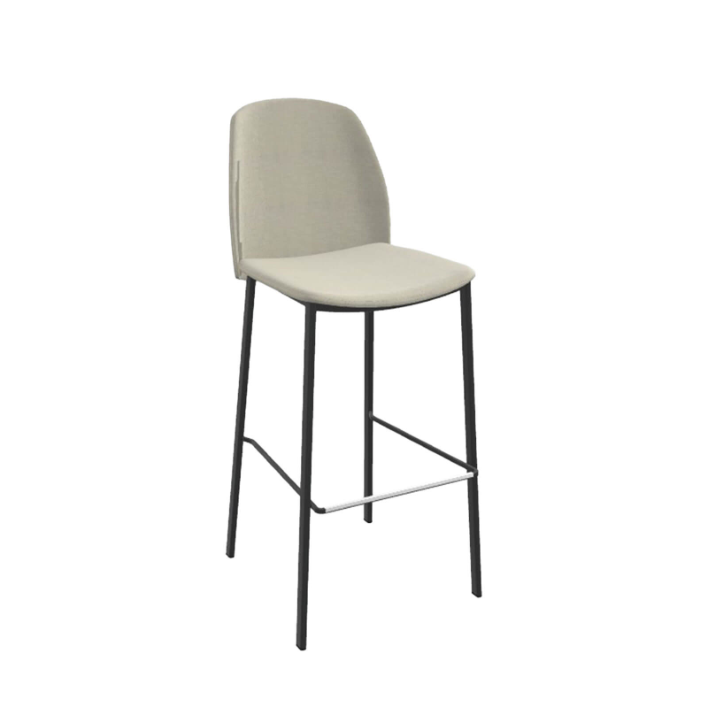 Olivia - Tabouret de bar en tissu avec pieds métal