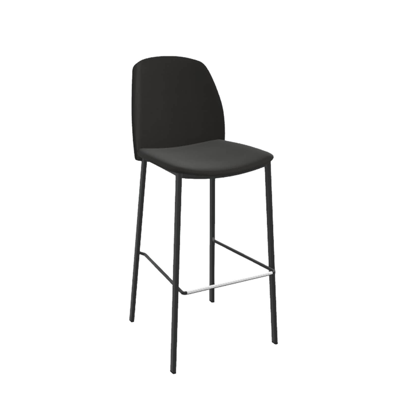 Olivia - Tabouret de bar en tissu avec pieds métal