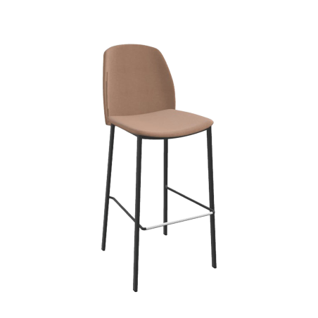 Olivia - Tabouret de bar en tissu avec pieds métal