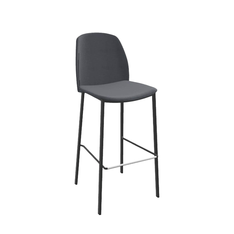 Olivia - Tabouret de bar en tissu avec pieds métal