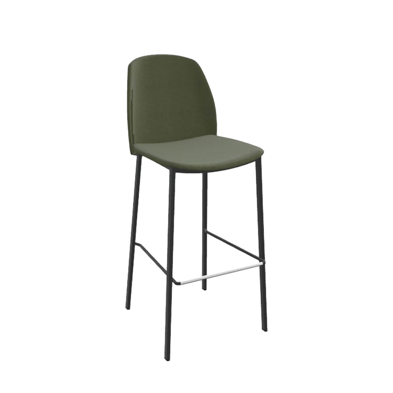 Olivia - Tabouret de bar en tissu avec pieds métal