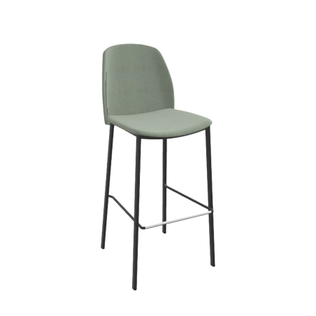 Olivia - Tabouret de bar en tissu avec pieds métal