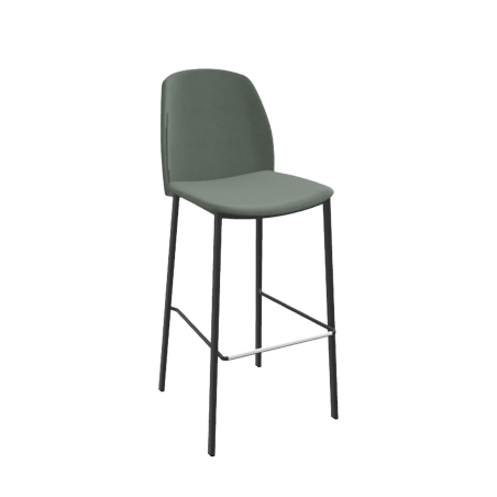 Olivia - Tabouret de bar en tissu avec pieds métal
