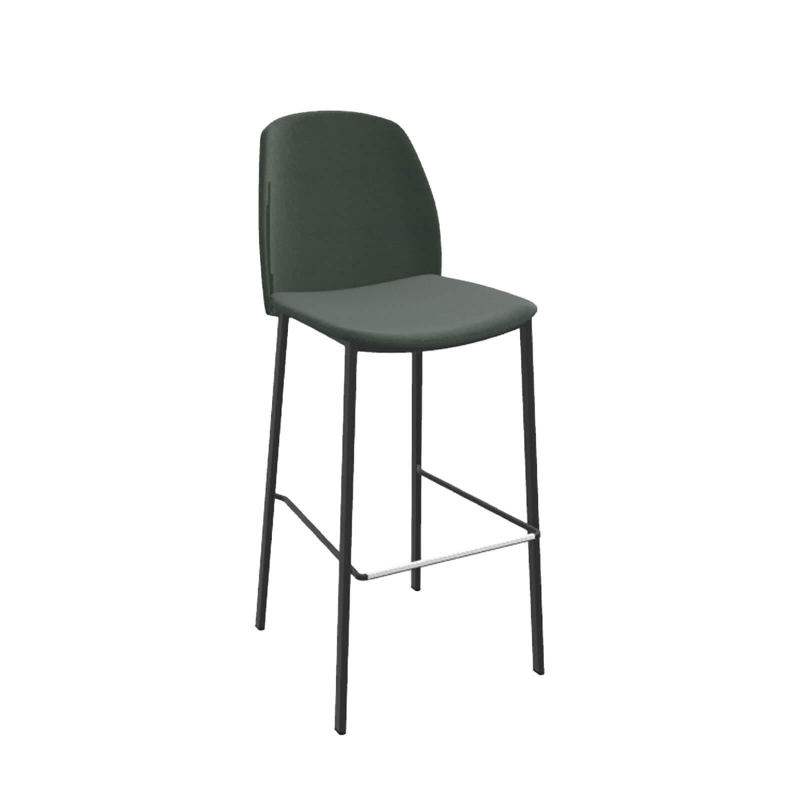 Olivia - Tabouret de bar en tissu avec pieds métal