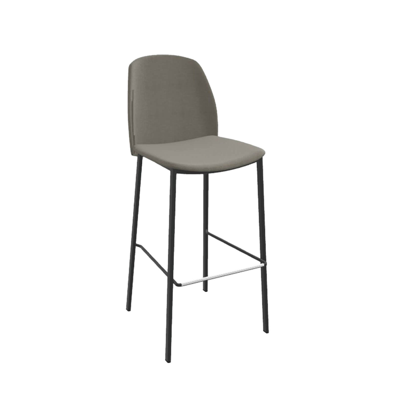 Olivia - Tabouret de bar en tissu avec pieds métal